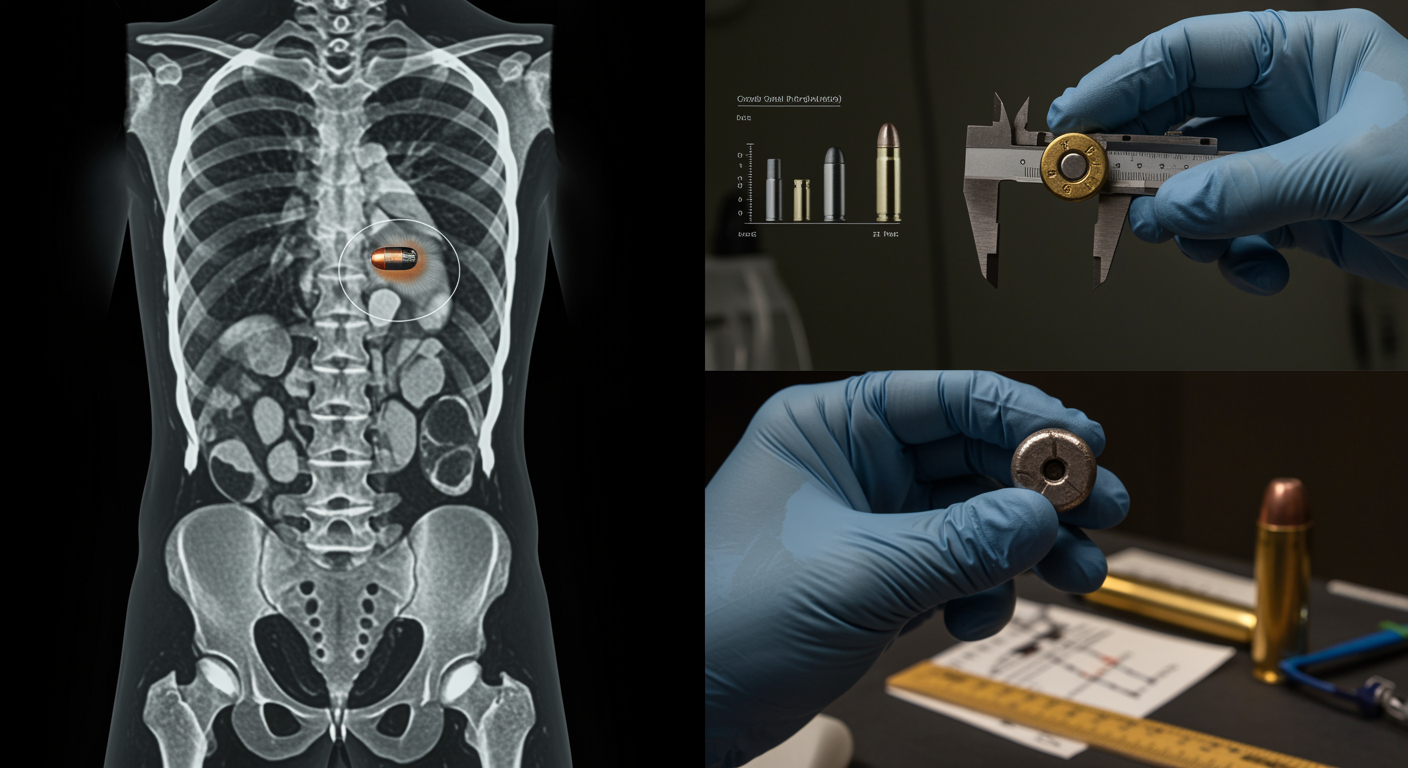 Cuando la radiología forense se une a la balística: análisis de balas in vivo con tomografía computarizada y validación de autopsias: Informe de caso.